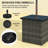 Square Outdoor End Table,Wicker Side Table With Umbrella Hole-1705463964