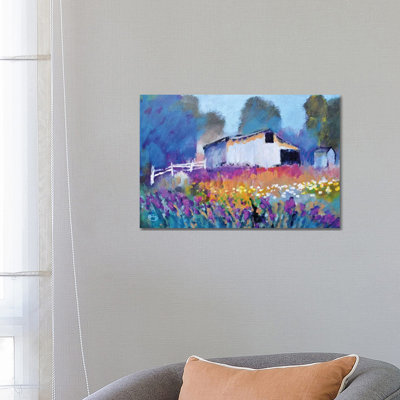 Barn With Iris II 1 Piece Wrapped Canvas Wall Art