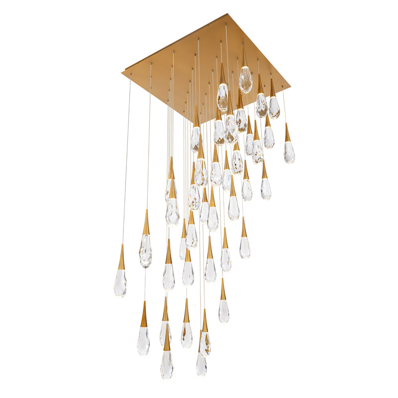 Hibiscus 41 - Light LED Pendant, Aged Brass
