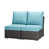 Coussin turquoise / cadre brun foncé sélectionné
