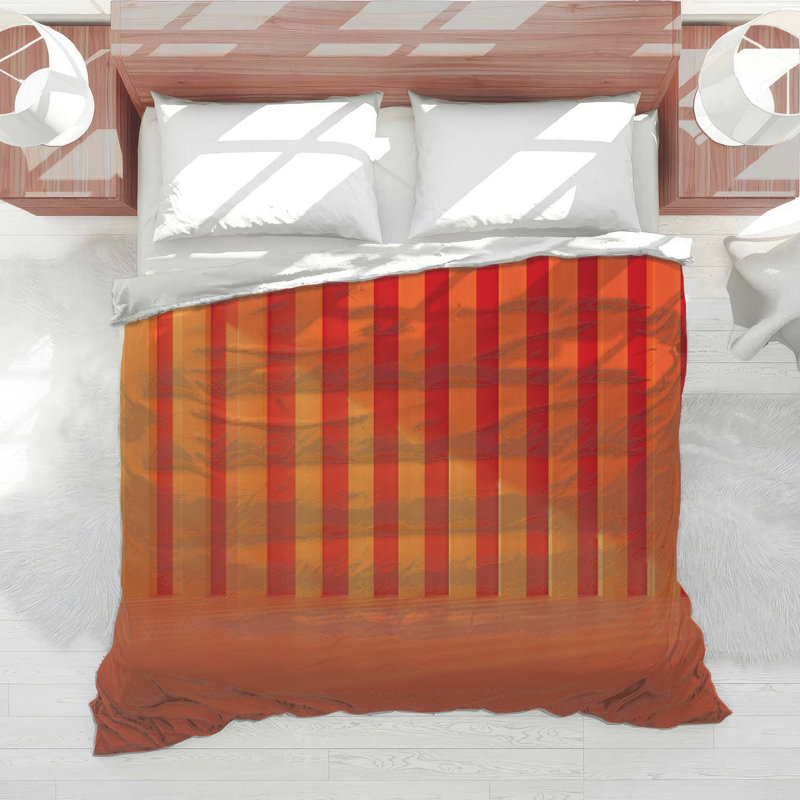 Orange Vertical Stripes Comforter, Twin Extra Long