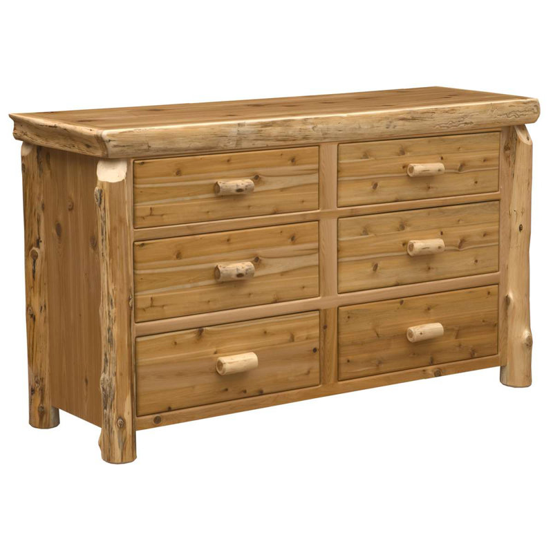 Commode à six tiroirs Fireside Lodge Cedar Log - Vintage - Premium Line, Rétro