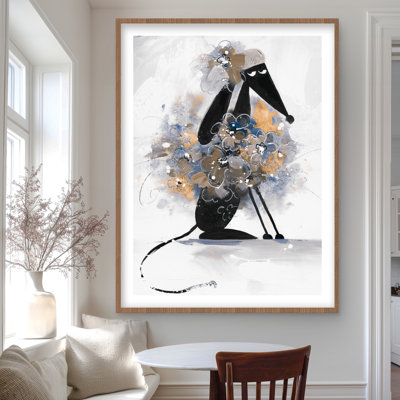 Afghan Hound Dog Cartoon Print | Framed Matted Home Decor
