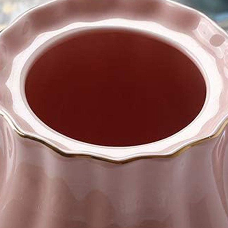 Pink Ceramic Teapot with Stainless Steel Infuser, 28 Ounce