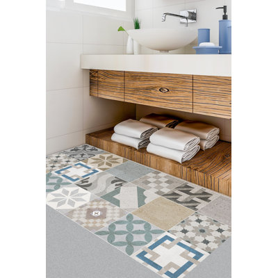 Alibek Vinyl Machine Printed Area Rug