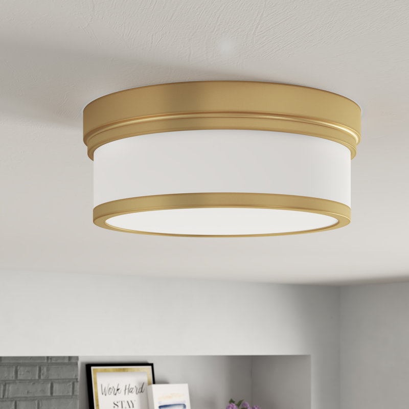 Plafonnier encastré 3 lumières 14 po Brylan, Laiton vieilli