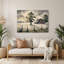 «Farm Morning Mist», art mural en métal beige