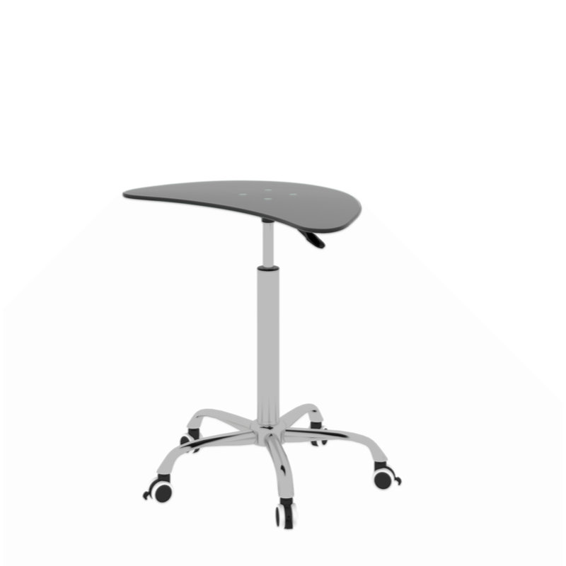 Adjustable Height Tempered Glass Table Desk Table With Lockable Wheels(Adjustable Range 24.2 "~32.7 ")