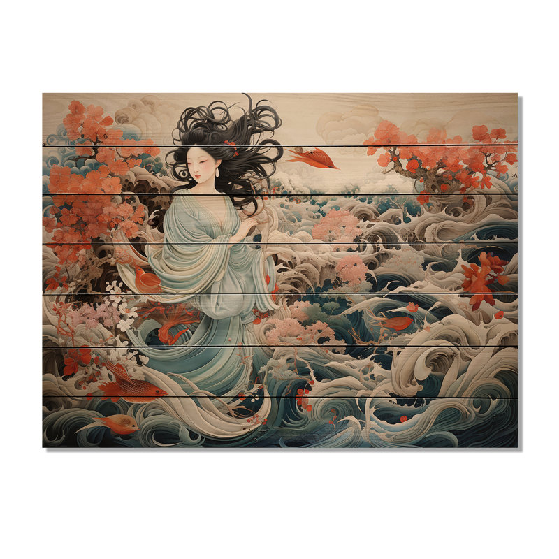 Ivyon China Art, broderie en soie sur bois, H 10 po x l 20 po x P 0,78 po