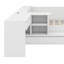 Lit plateforme en bois avec tiroirs, tablettes et coiffeuse-651720471