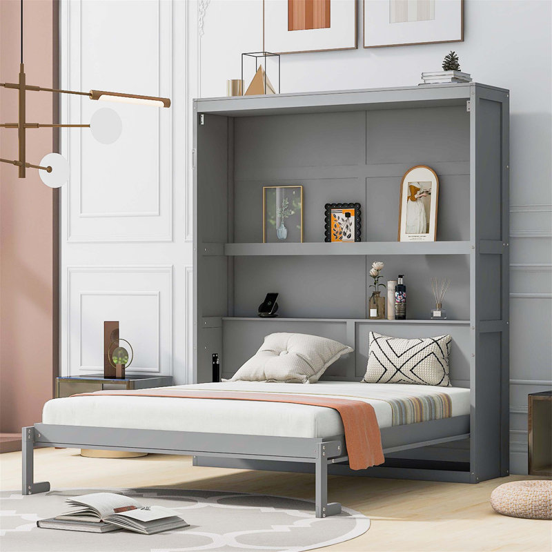 Lit escamotable mural avec tablettes Murphy
