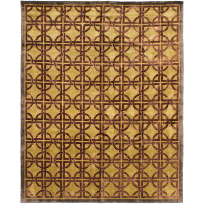 Silk and Wool Geometric Indoor Rug