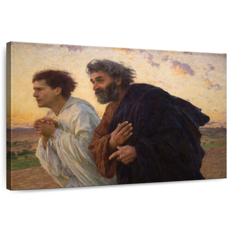 Adella Disciples Peter and John Courir vers la tombe, H 8 po x l 12 po