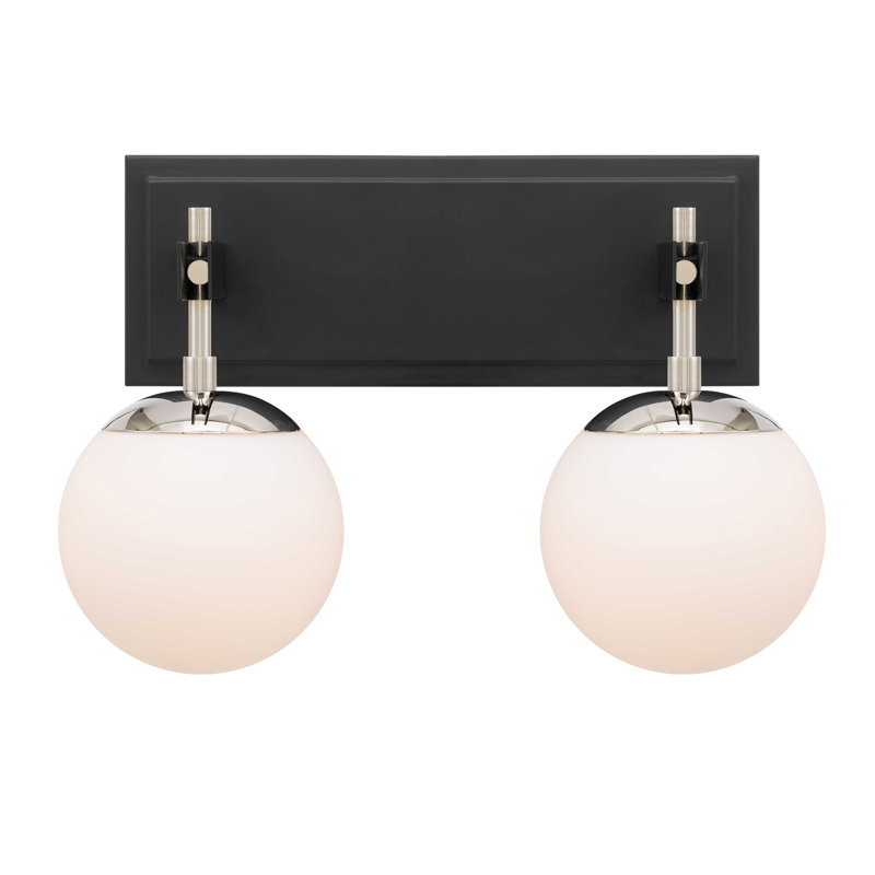 Éclairage pour meuble-lavabo de salle de bain 2 lumières Allie, nickel poli Allie, Noir/nickel poli