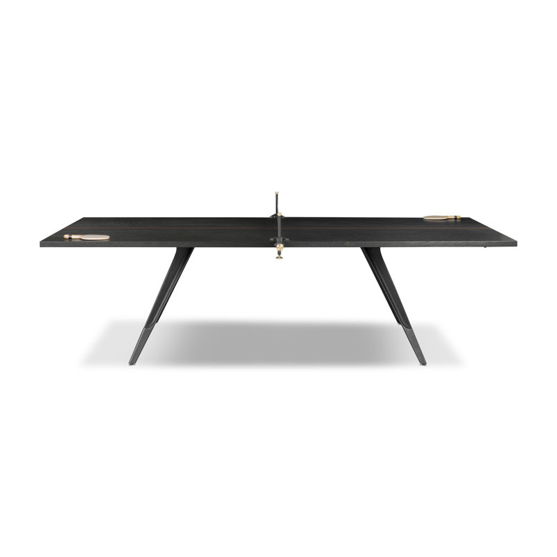 Ping Pong Table-Ebonized Oak Veneer, Brown Wood