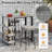 43.5" Outdoor Bar Table With Tempered Glass Top & 3 Rattan Shelves Storage