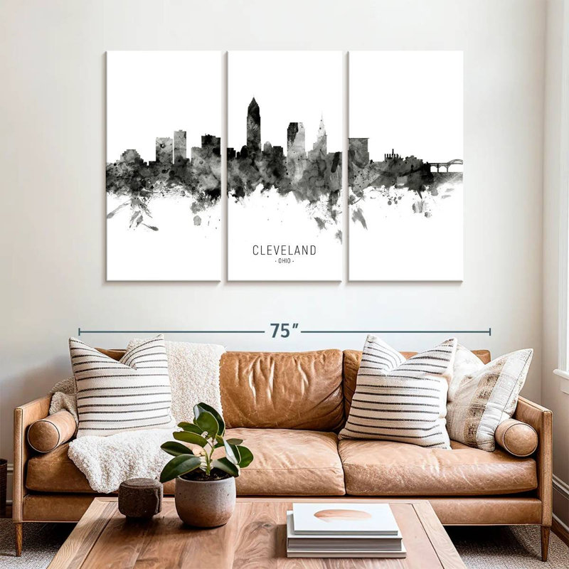 Skyline de Sirci Cleveland, Ohio III, H 42 po x l 65 po