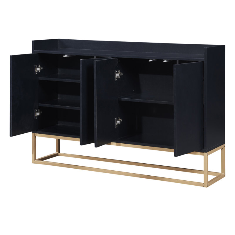 Buffet élégant avec grand espace de rangement, Noir
