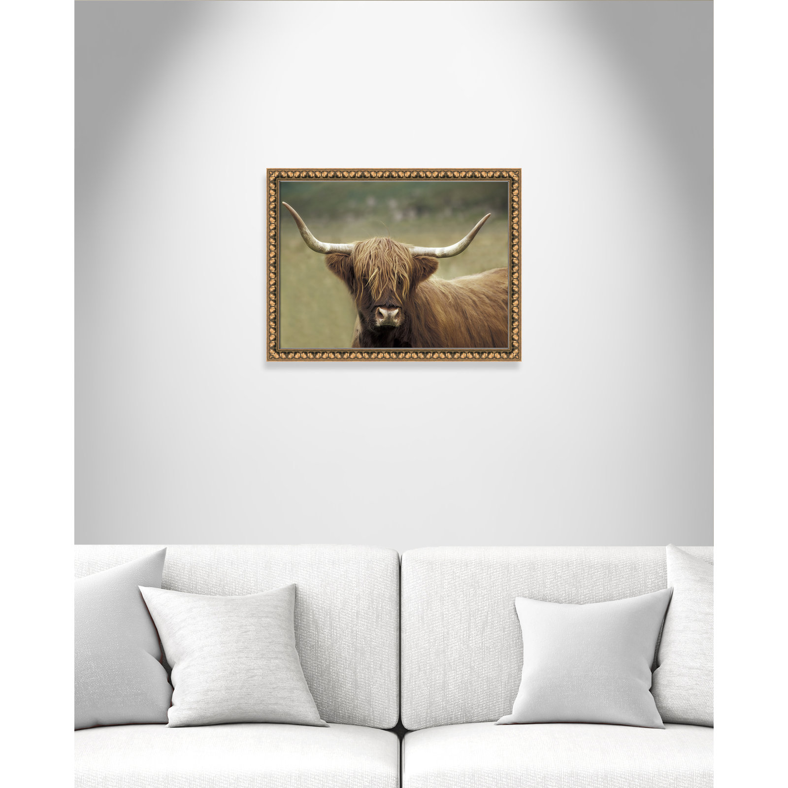 Frederic "Highland Afternoon" Print, Gold Bead Framed, 18" H x 24" W x 1.13" D