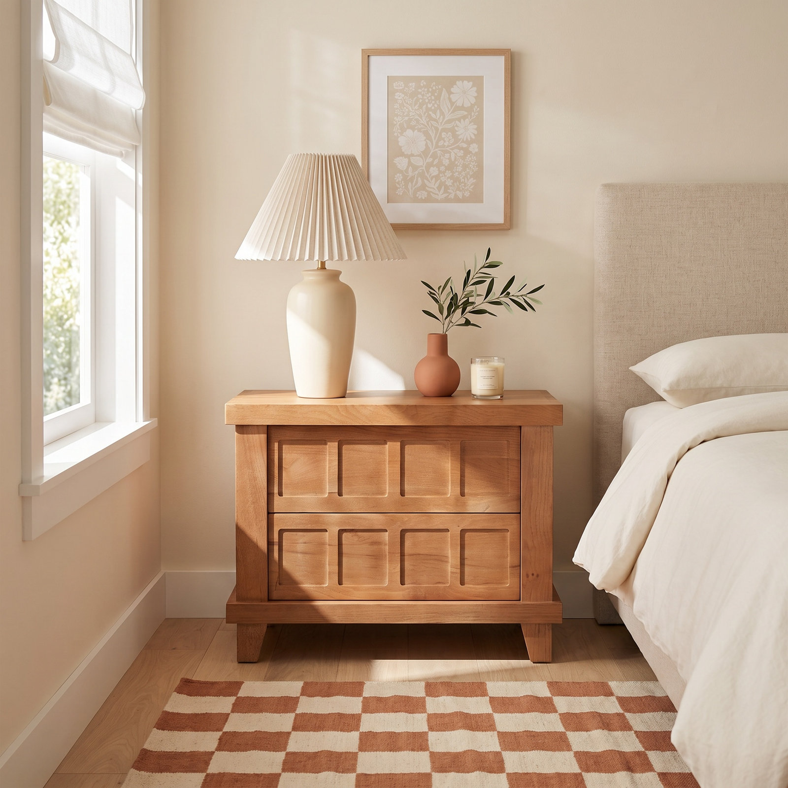 Red Oak Nightstand, Red