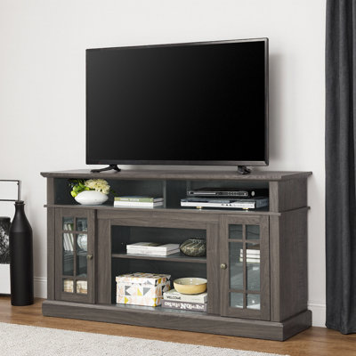 Tvstand,Media Console,Storage Cabinet,Entertainment Center,With Electronicfireplace,Install Theledbluetooth Band,Using The Latest Infrared Heating Technology,Electronic Flame Beautiful,Safe Color:Gray