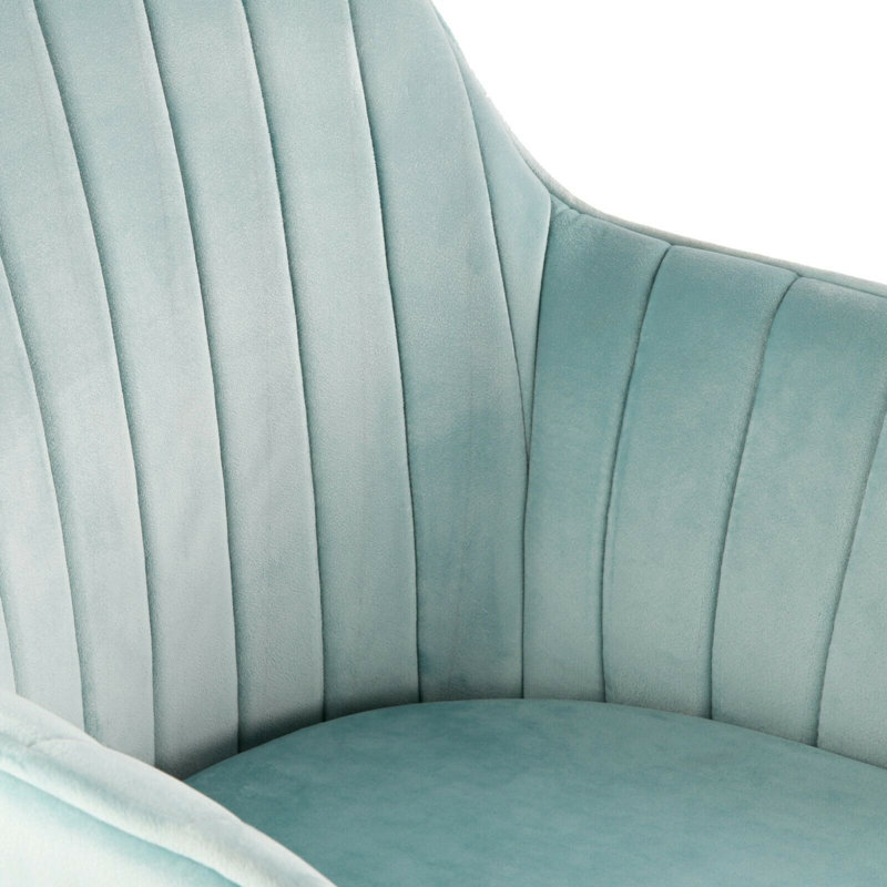 Ariella Velvet Armchair, Gold, Light Green
