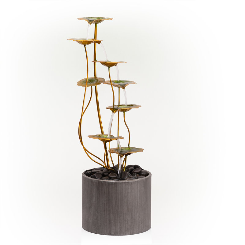 Metal Weather Resistant Cascade Fountain, Multicolor