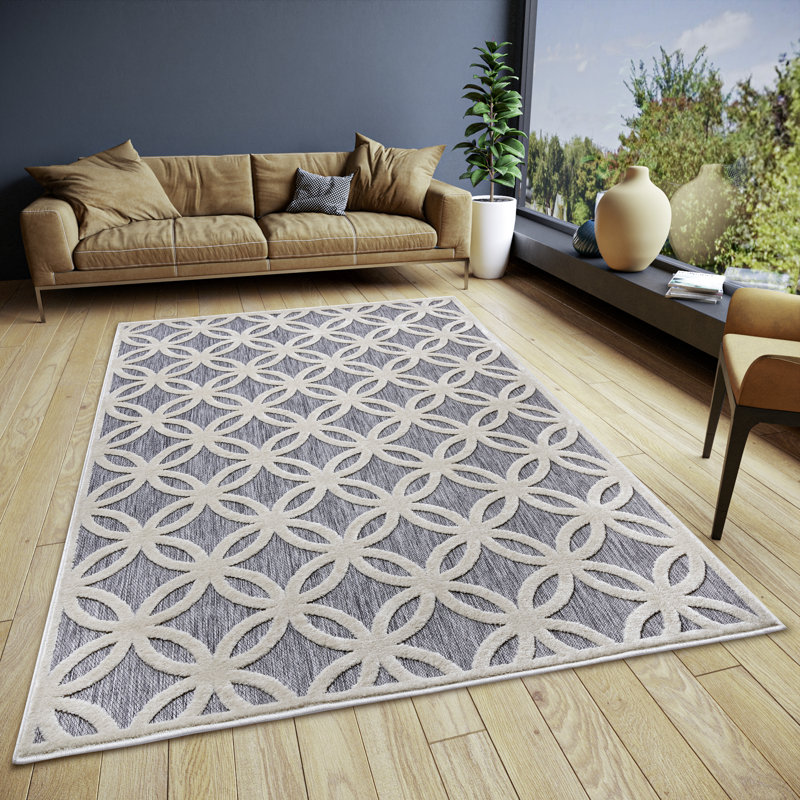 Iconic Grey/Beige Rug, Rectangular 200 x 285cm