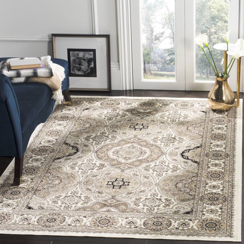 Tapis oriental à motif de viscose Carolus, Rectangle 8 p x 11 pi 6 po