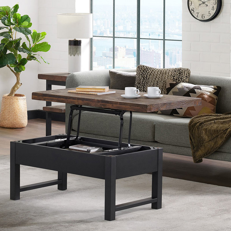 Pomona 4-Piece Living Room Set with Lift Top Coffee Table, Console Table and Two End Tables