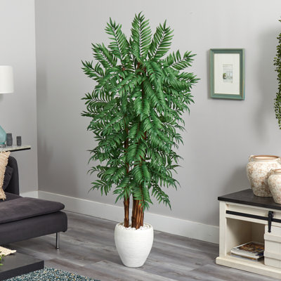 72'' Faux Palm Tree in Earthenware Pot