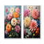 Ensemble de 2 décorations murales Zinnias Burst With Fierce Brushwork - Zinnias-1502232957-1502232898