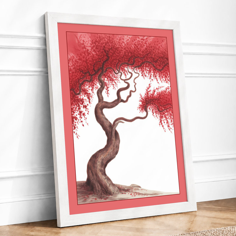 Gnarled Tree In Bloom Botanical - Print, A1 - 84.1 x 59.4 cm, White