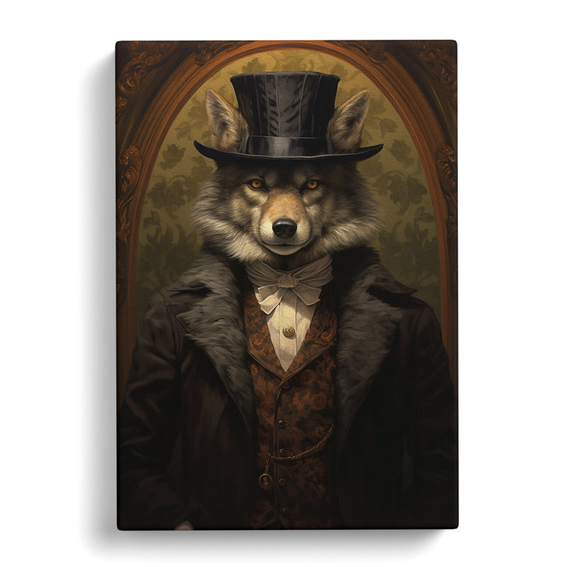 Wolf Victorian - Wrapped Canvas Print, 76cm H x 50cm W x 3cm D