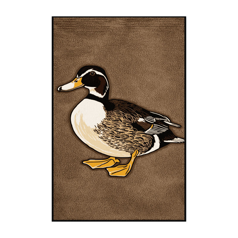 Washable Gadwall Birds Area Rug, Square 8'