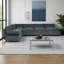 Canapé modulaire gris foncé de 115,5 po avec coussins moelleux, rangement dissimulé et conception polyvalente pour le salon, le salon ou le bureau