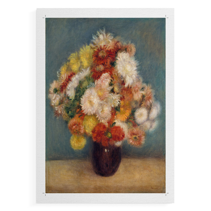 Chrysanthèmes colorés - impression sur toile seulement - non encadrée, H 36 po x l 24 po