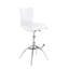 Tabouret de bar moderne à texture réglable en similicuir / chrome-129518001