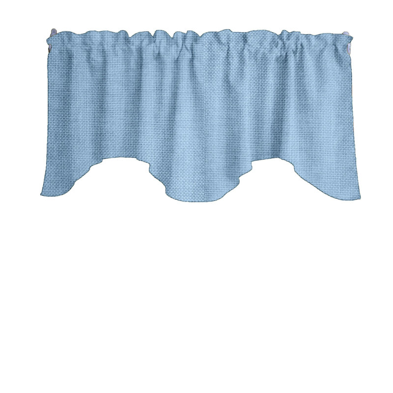Cantonnière festonnée l 58 po Benina, Bleu clair