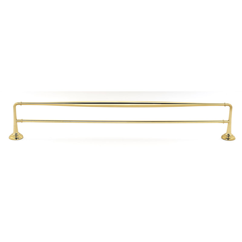 Porte-serviettes mural double 32 po Charlies, Laiton poli, H 0,75 po x l 26 po x P 5,31 po
