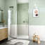 34" W x 72" H Semi-Frameless Circular Pivot Shower Door in Chrome With 1/4" (6mm) Thick SGCC Tempered Glass