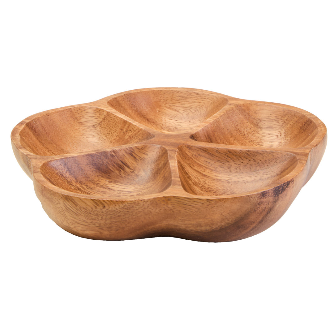 Kora Acacia Five Section Flower Serving Dish