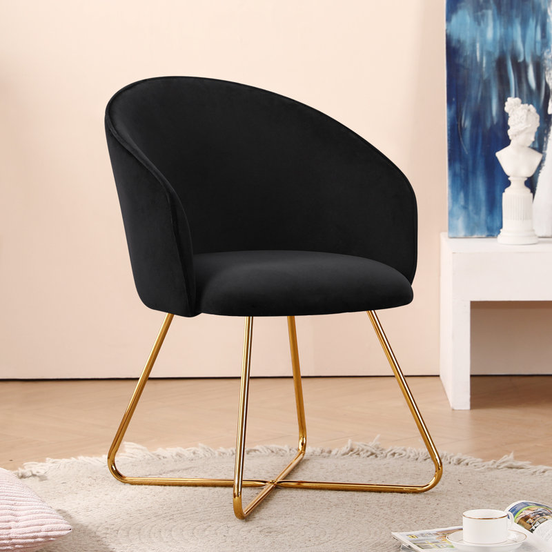 Fauteuil d'appoint en velours Modern, Velours noir