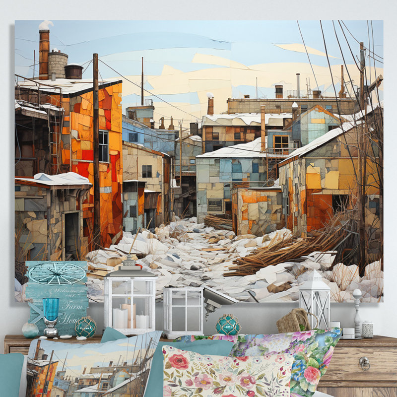 Winter Warehouse Palette II sur toile, H 12 po x l 20 po x P 1 po, Toile tendue