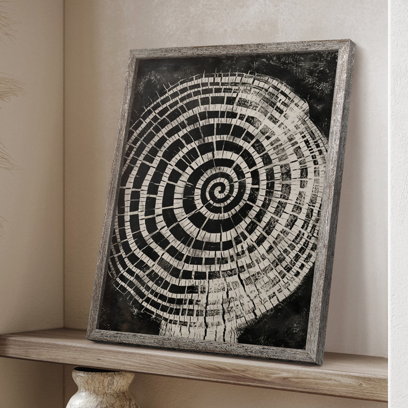 ABSTRACT Series CXCV III, reproduction d'art encadrée - bois massif, H 11 po x l 9 po