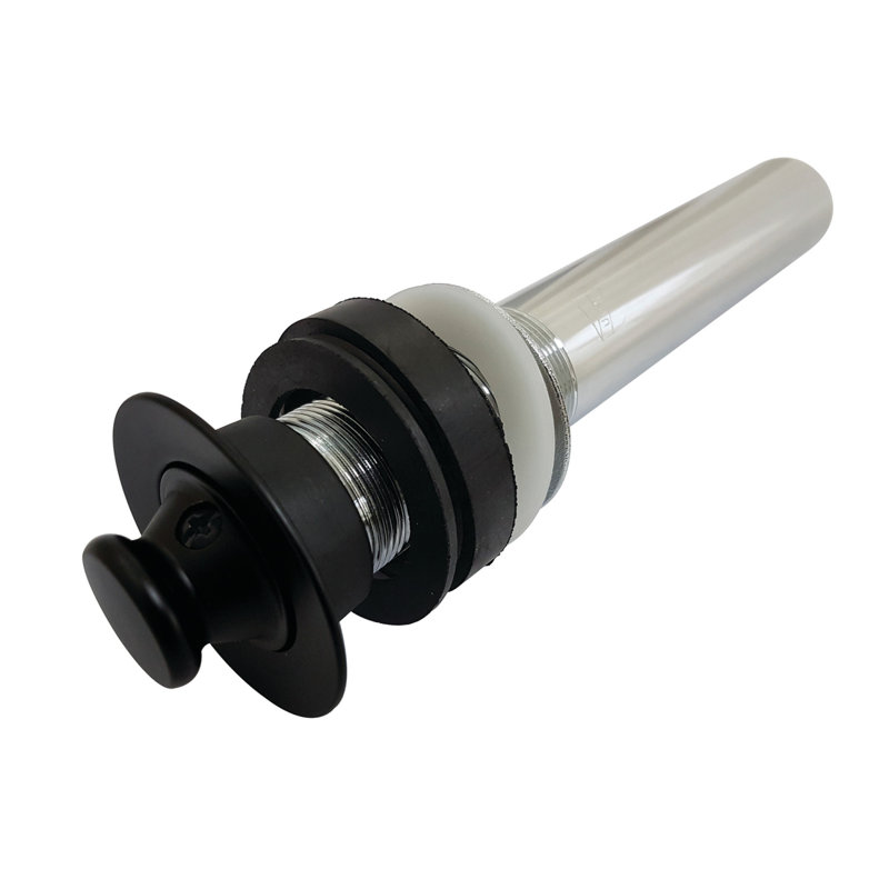 Kingston Brass Trimscape Brass Lift and Turn Bathroom Sink Drain without Overflow, 17 Gauge, Matte Black