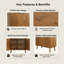 Buffet Farmhouse avec portes à lattes, armoire de rangement en noyer de 31,5 po pour café, cuisine et salle à manger