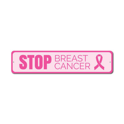 Panneau en aluminium personnalisé «Stop Breast Cancer»
