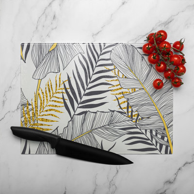 Leaves Glass Chopping Board