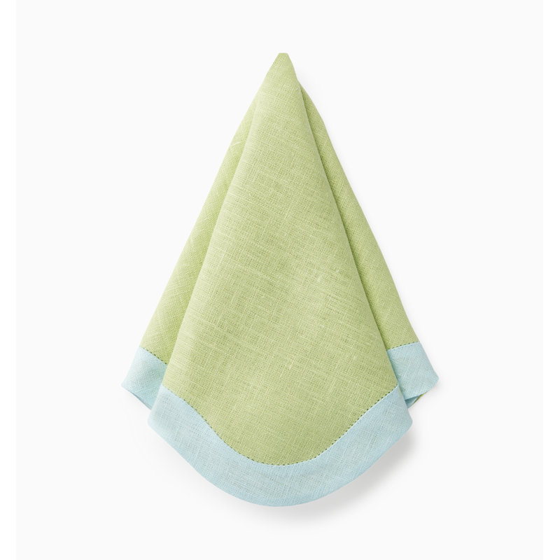 Ondulato Linen Novelty Napkins, Kiwi/Clear Water